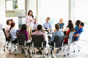 A change management meeting  (decorative image)