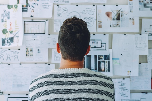 A person looking at plans
